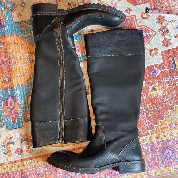 BORN BLACK LEATHER KNEE HIGH WOMEN BOOTS SIZE 9.5 - Picture 2 of 13